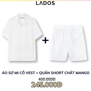 Combo sơ mi cổ vest 8.109 + quần short đùi 4.099 chất mango trẻ trung LADOS-7.118 mát mẻ chống nhăn - Giá chỉ 235k 5