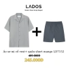 Combo sơ mi lụa chéo cổ vest 8.117 + quần short đùi 4.099 chất mango trẻ LADOS-7.152 - giá chỉ 235.000, mát mẻ mùa hè 3