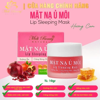Combo Son Dưỡng Lựu Đỏ 10g + Mặt Nạ Ủ Môi 10g - Giảm Thâm, Hồng Môi, Tặng Cọ 4