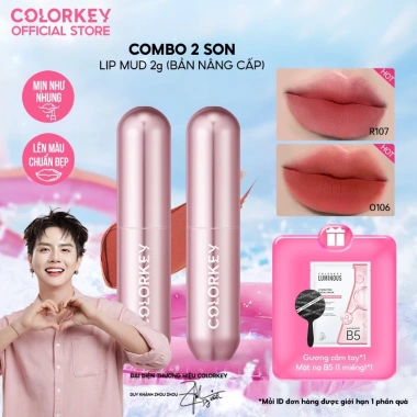 Combo Son Kem Bùn COLORKEY 2g - Mềm Mịn, Dễ Tán, Che Vân Môi, Giá 418.000 VND