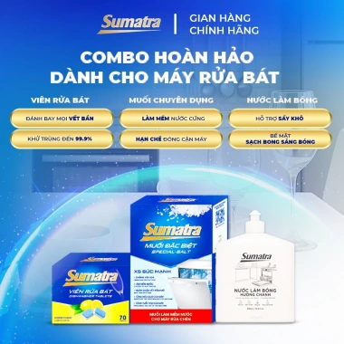 Combo Sumatra cho máy rửa: Viên rửa + 1,2kg muối + 500ml nước bóng, chỉ 89.000đ 3