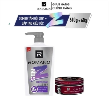 Combo tắm gội nam 2 trong 1 Romano Gen Z 610g + sáp vuốt tóc 68g - Giá ưu đãi 254.000 VND 2