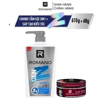 Combo tắm gội nam 2 trong 1 Romano Gen Z 610g + sáp vuốt tóc 68g - Giá ưu đãi 254.000 VND 4