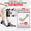 Combo Tất Cổ Thấp Cotton Mềm Thoáng Khí + Set Vớ Nam Nữ Co Giãn Thoải Mái AMYBRA T697 - Giá chỉ 42.000 VND