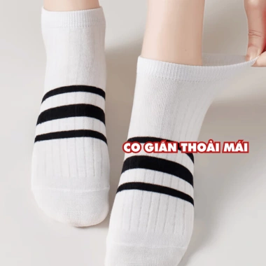 Combo Tất Cổ Thấp Cotton Mềm Thoáng Khí + Set Vớ Nam Nữ Co Giãn Thoải Mái AMYBRA T697 - Giá chỉ 42.000 VND