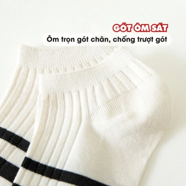 Combo Tất Cổ Thấp Cotton Mềm Thoáng Khí + Set Vớ Nam Nữ Co Giãn Thoải Mái AMYBRA T697 - Giá chỉ 42.000 VND
