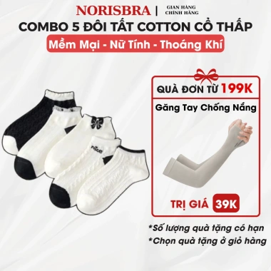 Combo Tất Nữ Cotton Dệt Cổ Thấp + Vớ Nữ Mềm Mại Thoáng Khí AMYBRA T646 - Chỉ 42.000đ
