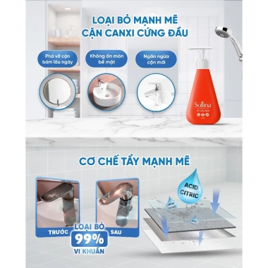 Combo Tẩy Dầu Mỡ & Cặn Canxi Sollina 300ml - Giải pháp sạch vết dầu mỡ, cặn canxi, giá chỉ 175.000₫ 6