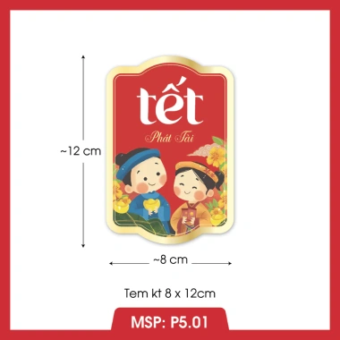 Combo Tem dán Tết 8x12cm P5 - Tem chúc mừng năm mới, giá ưu đãi 75.000đ 9