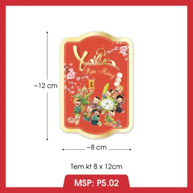 Combo Tem dán Tết 8x12cm P5 - Tem chúc mừng năm mới, giá ưu đãi 75.000đ 10