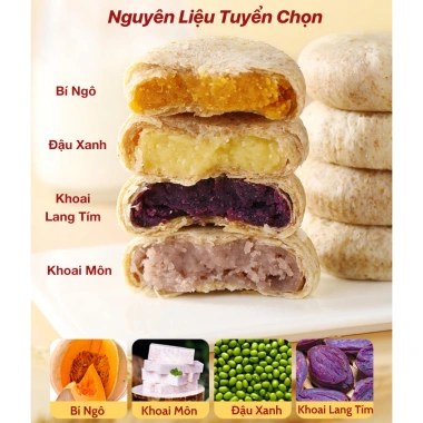 Combo Tết An Khang - Bánh Lúa Mì Nguyên Cám, Bánh Nướng Tứ Vị Không Đường, Ăn Vặt Healthy, Giá Ưu Đãi 69k