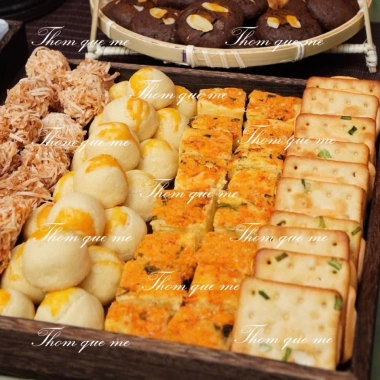 Combo Tết: Bánh hành phô mai, bánh ruốc, chà bông, nougat – ít ngọt, 150k 2 Combo Tết: Bánh hành phô mai, bánh ruốc, chà bông, nougat – ít ngọt, 150k 2
