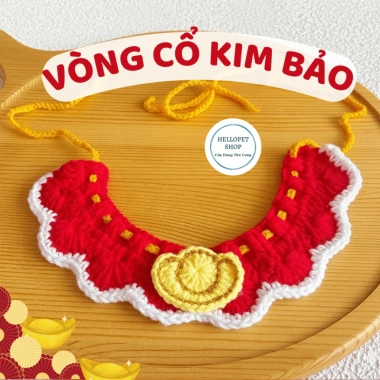 Combo Tết chó mèo: Mũ vòng len hình lân + vòng cổ tết đủ size - 49.000 VND 7