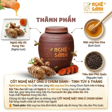 Combo Tết Sành 3 Chai Cốt Nghệ 350ml ủ Mật Ong giàu Curcumin Tăng Cường Miễn Dịch Giá Ưu Đãi 570k 5