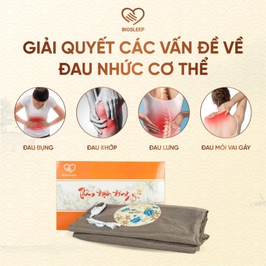 Combo Thảm và Gối Ngải Cứu Biosleep - Thảm Điện Giảm Đau, Giữ Ấm Bụng, An Toàn, 620.000₫