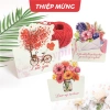 Combo thiệp quà tặng 3D hoa kt 9.5x7cm - Thiệp chúc mừng, giá chỉ 25.000đ