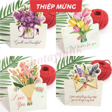Combo thiệp quà tặng 3D hoa kt 9.5x7cm - Thiệp chúc mừng, giá chỉ 25.000đ