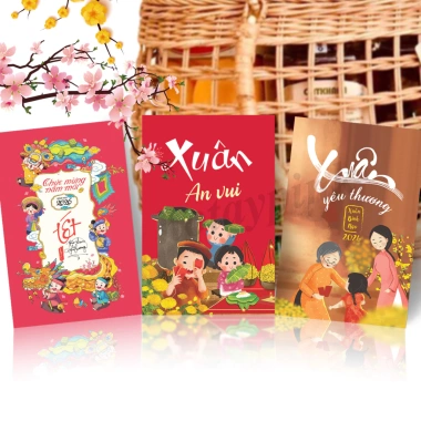 COMBO Thiệp Tết 2.026 Xuân Bính Ngọ 9,5x14,5cm Thiệp Chúc Mừng Năm Mới Giá Ưu Đãi 25.000đ