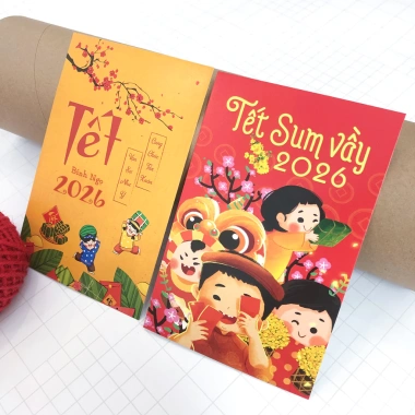 COMBO Thiệp Tết 2.026 Xuân Bính Ngọ 9,5x14,5cm Thiệp Chúc Mừng Năm Mới Giá Ưu Đãi 25.000đ