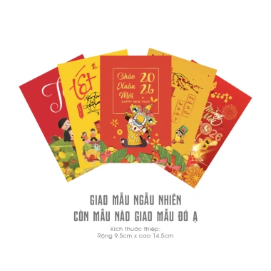 COMBO Thiệp Tết 2.026 Xuân Bính Ngọ 9,5x14,5cm Thiệp Chúc Mừng Năm Mới Giá Ưu Đãi 25.000đ