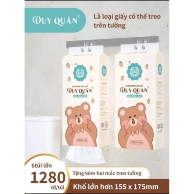COMBO Thùng 6 Bịch - 4 Bịch Khăn Giấy Rút DUY QUÂN Treo Tường, Giá 145.000₫