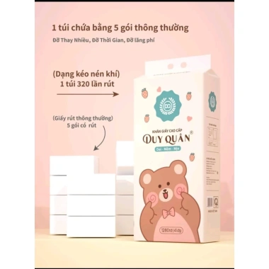 COMBO Thùng 6 Bịch - 4 Bịch Khăn Giấy Rút DUY QUÂN Treo Tường, Giá 145.000₫ 3 COMBO Thùng 6 Bịch - 4 Bịch Khăn Giấy Rút DUY QUÂN Treo Tường, Giá 145.000₫ 3