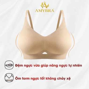 Combo Tiết Kiệm Áo Ngực Nữ Không Gọng Đúc Su, Đệm 1.5cm Chống Chảy Xệ AMYBRA A1.289 232k