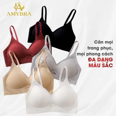 Combo Tiết Kiệm Áo Ngực Nữ Không Gọng Đúc Su, Đệm 1.5cm Chống Chảy Xệ AMYBRA A1.289 232k