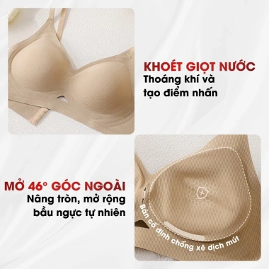 Combo Tiết Kiệm Áo Ngực Nữ Không Gọng Đúc Su, Đệm 1.5cm Chống Chảy Xệ AMYBRA A1.289 232k