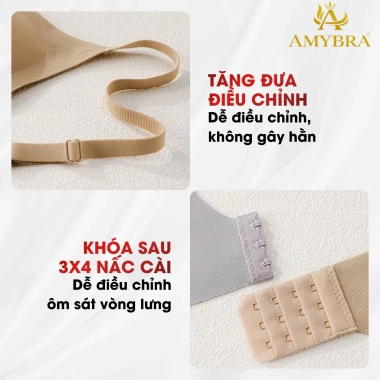 Combo Tiết Kiệm Áo Ngực Nữ Không Gọng Đúc Su, Đệm 1.5cm Chống Chảy Xệ AMYBRA A1.289 232k