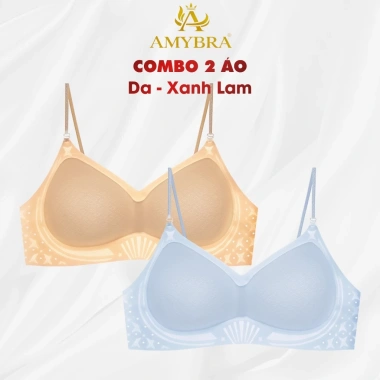 Combo Tiết Kiệm Áo Ngực Nữ Su Dây Mảnh Hở Lưng, Set Áo Lót Không Gọng Tàng Hình AMYBRA A925 Giá 234k