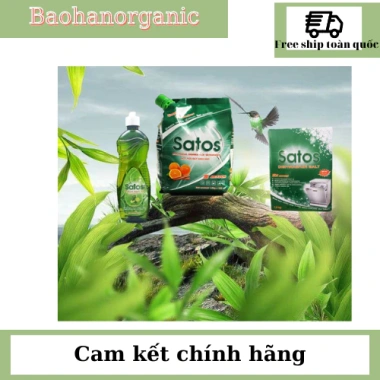 Combo tiết kiệm Bột rửa bát 1.5kg, Muối 1.2kg, Nước bóng 500ml Satos - 330.000đ