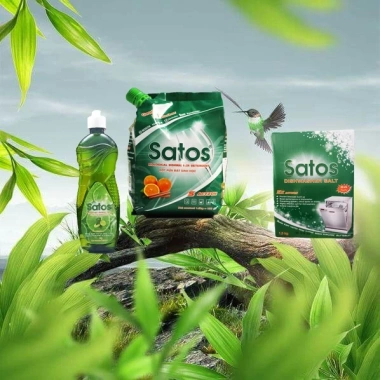 Combo tiết kiệm Bột rửa bát 1.5kg, Muối 1.2kg, Nước bóng 500ml Satos - 330.000đ