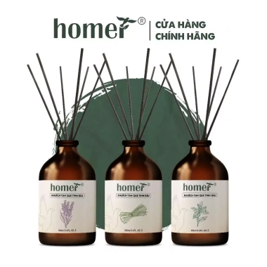 Combo Tinh Dầu Thơm Que Gỗ HOMER 100ml-250ml - Thơm 600h, Khử Mùi, Giá 198.000₫