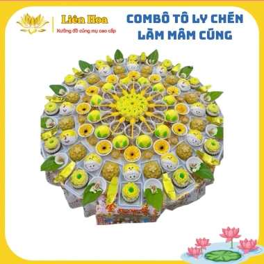 Combo Tô Ly Chén Mâm Cúng Đầy Tháng Thôi Nôi Giấy Cúng Mụ Liên Hoa - Tặng Khay Rau Câu - 93,000 VND 6 Combo Tô Ly Chén Mâm Cúng Đầy Tháng Thôi Nôi Giấy Cúng Mụ Liên Hoa - Tặng Khay Rau Câu - 93,000 VND 6