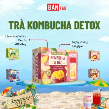 Combo Trà Kombucha 2 Gói - Lên Men, Trái Cây, Detox, Chỉ 59.000đ Giảm 50k 2