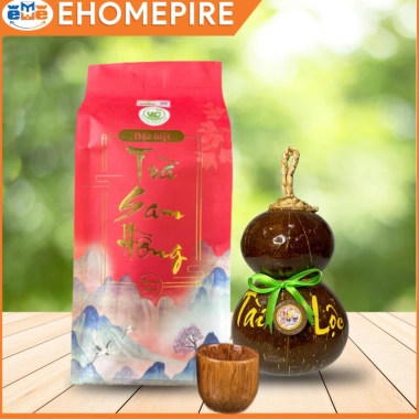 Combo trà sam hồng, Bình Dừa Nam Kinh, Ly mỹ nghệ chưng Tết - Quà Biếu Tết sang trọng, độc đáo