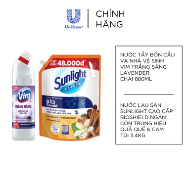 Combo Trắng Sạch Thơm Nhà - Nước Lau Sàn Sunlight Bioshield 3.4kg + Gel Vim Trắng Sáng 870ml Giá Ưu Đãi 115k 4 Combo Trắng Sạch Thơm Nhà - Nước Lau Sàn Sunlight Bioshield 3.4kg + Gel Vim Trắng Sáng 870ml Giá Ưu Đãi 115k 4