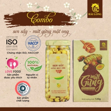 Combo Truyền Thống Tết: Sen Sấy + Mứt Gừng Mật Ong Cao Cấp - 323.400 VND Hải Long Food