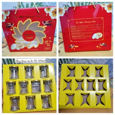 Combo Túi Đựng 10 Hũ Yến 70‑100ml Có Khay & Quai Xách - 10/20/30 Túi 233k