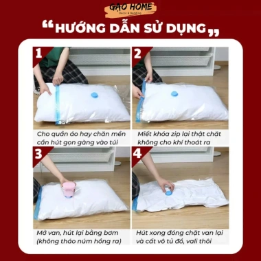 Combo Túi Hút Chân Không Đủ Size Vali – Hút Gọn Quần Áo, Chăn Bông, Máy Hút – Bán Túi Lẻ – 75.000₫ 4