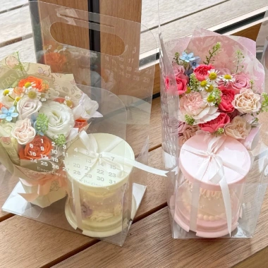 Combo túi in lịch, hộp trụ bánh mini, ruy băng trang trí, quà 20/10-20/11 6.000 VND