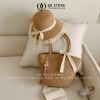Combo Túi Mũ Cói Đi Biển Ren Nơ Xinh Xắn Nữ - Sang Trọng, Giá 107k QO STORE 6