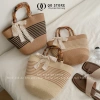Combo Túi Mũ Cói Đi Biển Ren Nơ Xinh Xắn Nữ - Sang Trọng, Giá 107k QO STORE 7