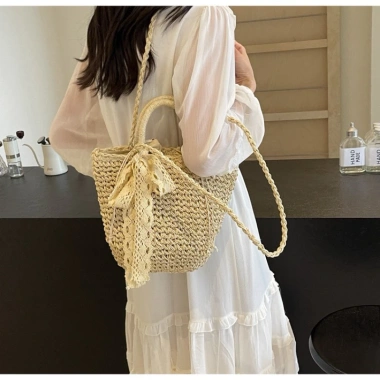 Combo Túi Mũ Cói Nơ Phong Cách Miền Đông Pháp - Giá chỉ 45.000, giảm tới 13.500