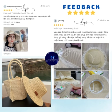 Combo Túi Mũ Cói Set Đi Biển Rộng Vành, Phối Ren Cao Cấp – Giá 73.000₫ 3