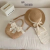 Combo túi mũ đi biển cho bạn gái - Mũ cói nơ ren vintage, giảm giá chỉ 52.000 VND 9