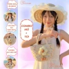 Combo túi và mũ đi biển chụp hình kèm nơ xinh - Thời trang, Giá ưu đãi 138k 5