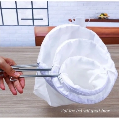 Combo Túi Vải Lọc Trà Đa Năng Vòng Vợt Cán Inox Tiện Lợi Tái Sử Dụng (Size Nhỏ Vừa Lớn) Giá ưu đãi 19.185 2