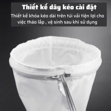 Combo Túi Vải Lọc Trà Đa Năng Vòng Vợt Cán Inox Tiện Lợi Tái Sử Dụng (Size Nhỏ Vừa Lớn) Giá ưu đãi 19.185 5